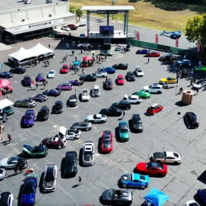 Outdoor car show event at Imagen Venues in Houston